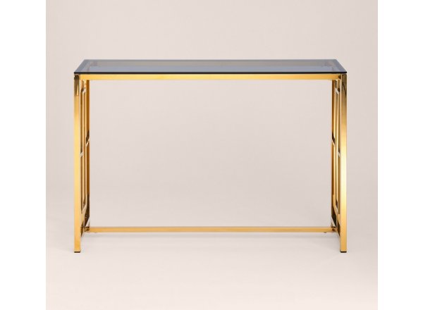 Консоль БРУКЛИН 115*30 золото стекло smoke