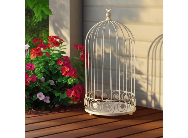 Цветочница Secret de Maison Селл/Cell (мод.PL08-10003) металл, 25х52см/20х45см, античный белый фото 5