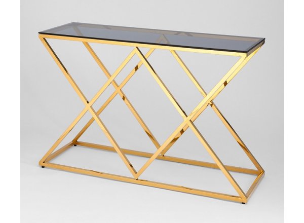 Консоль ИНСИГНИЯ 120*40 золото стекло smoke